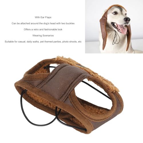 Fliegermütze für Hunde, Weich, Warm, Modisch, Retro-Mütze mit Ohrenklappe für Kaltes Wetter, für den Täglichen Gebrauch (L)