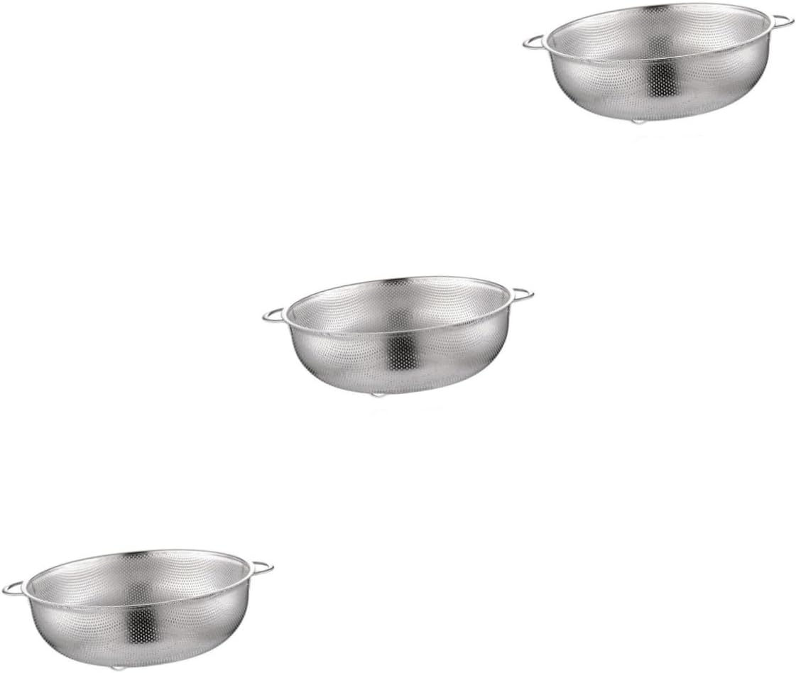 3pcs Stainless Steel Mesh Sink Strainer Fruit Vegetable Basket Drain Basket Storage Multi-purpose Kitchen Tool Diameter