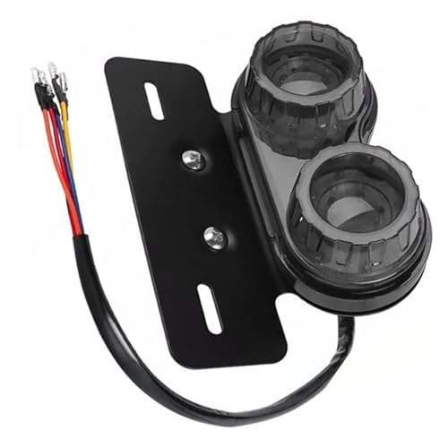 Feu arrière de moto 12V universel avec clignotants et support de plaque étanche