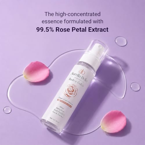 Image of Aurella Belle Rooh-e-Gulab Face Mist (100 ml) - Lightweight Hydrating Rose Water, Non-Sticky Daily Toner for Refreshing & Prepping Skin