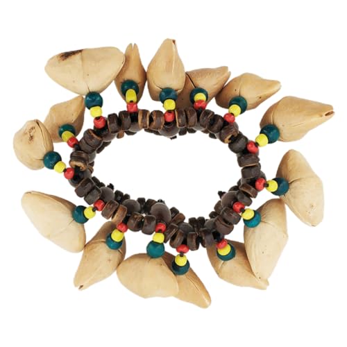 Totority Nut Shell Bracelet for Handmade Drum Bell Musical Instrument Dance Wrist Bell for Boys and and Decorative Percussion Accessory