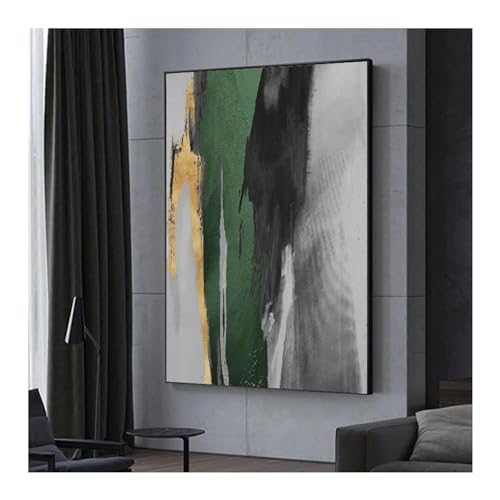 Toile de peinture moderne or et vert pour sublimer la décoration de votre salon