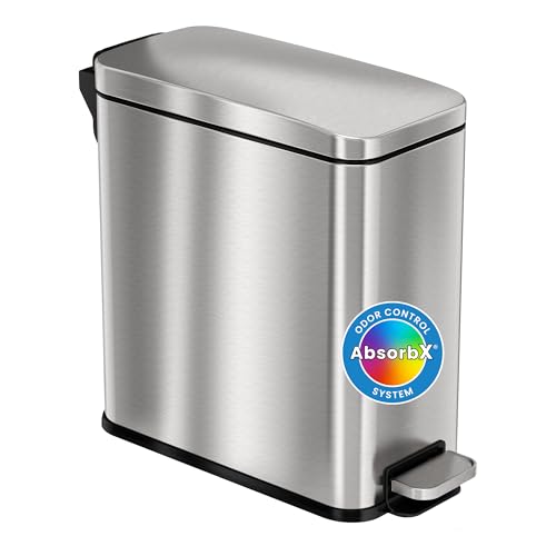 iTouchless 3 Gallon Sensor Diaper Pail, Silver Step, Elongated 3 Gal