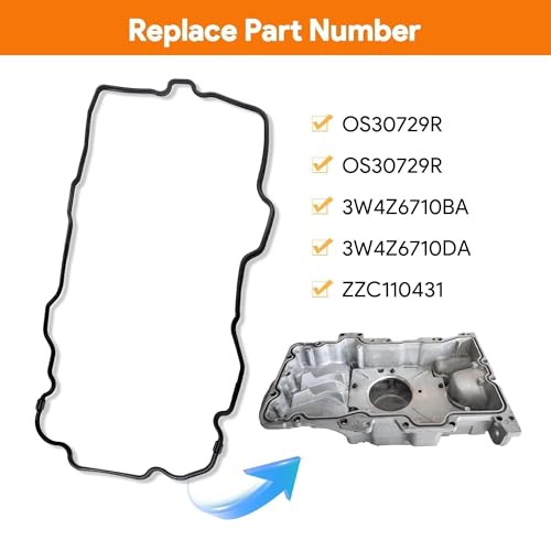 Image of OS30729R Engine Oil Pan Gasket # 3W4Z6710BA 3W4Z6710DA ZZC110431 | Fit for Ford Escape Five Hundred Freestyle Fusion Taurus for Lincoln Zephyr Mazda 6 MPV Tribute for Mercury Mariner Milan