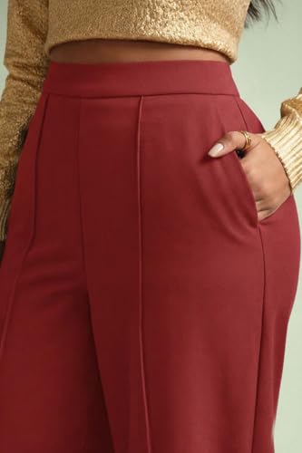 Image of KOTTY Women's Plus Size High Waist Wide Leg Pants for Stylish Comfort and Confident Casual /Stylish Wear