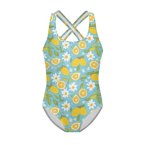 Image of One Piece Swimsuit for Girls Kids Quick Dry Bathing Suit with Crossback Strap Summer Beach Swimwear Size 5T-14