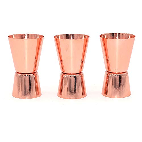 DollaTek 3Pcs 15ml/30ml Copa de cóctel de Acero Inoxidable Taza de Licor Licor Taza de medición Bartender cilíndrico Recto Mezclador de Bebidas Barra de Fiesta Herramientas Bartending - Oro Rosa