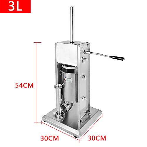 Aufun Wurstfüllmaschine aus Edelstahl, Wurstmaschine Profi Wurstspritze Wurstpresse mit 2 Gang Getriebe, Handkurbel und… – Bild 3