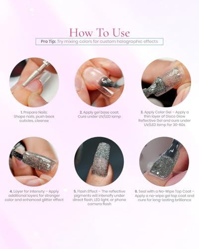Set de 6 esmaltes de gel con brillo reflectante miniatura 5