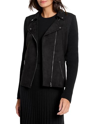 NIC+ZOE Women's Mixed Media Moto Jacket2
