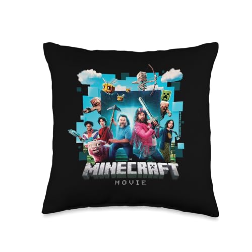 A Minecraft Movie Adventure Gang Main Characters Group Shot Throw
