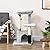 PawHut Cat Tree for Indoor Cats Climbing Tower Kitten Scratch Post Activity Center Kitten with Massage Toy Hanging Ball Bed Condo Perch 48 x 48 x 80cm Grey