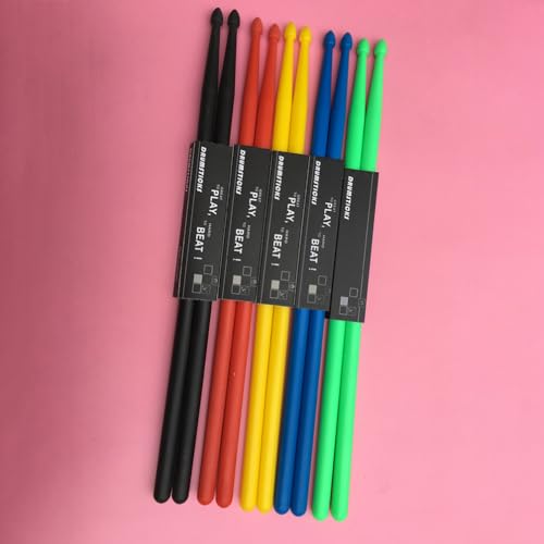 GANAZONO 5 Pares Baquetas Náilon Leves Baquetas Antiderrapantes Baquetas Exercício Para Instrumento