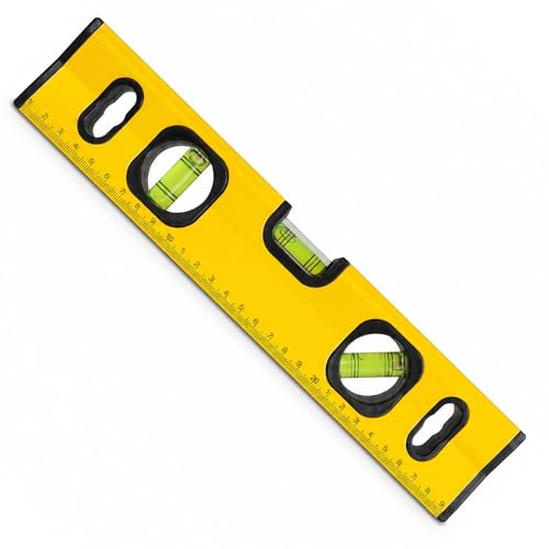 Gefaps Niveau à Bulle Magnétique 30 cm Aluminium Plastique, 3 Fioles Horizontale Verticale 45°, Outil de Nivellement pour Cadres Étagères et Bricolage