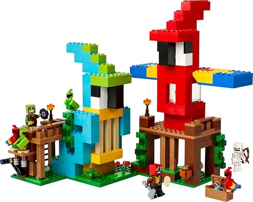 Image of LEGO Minecraft The Parrot Houses, Buildable Video-Game Set 21282 Building Blocks Toys for 8+ Gift for Boys and Girls