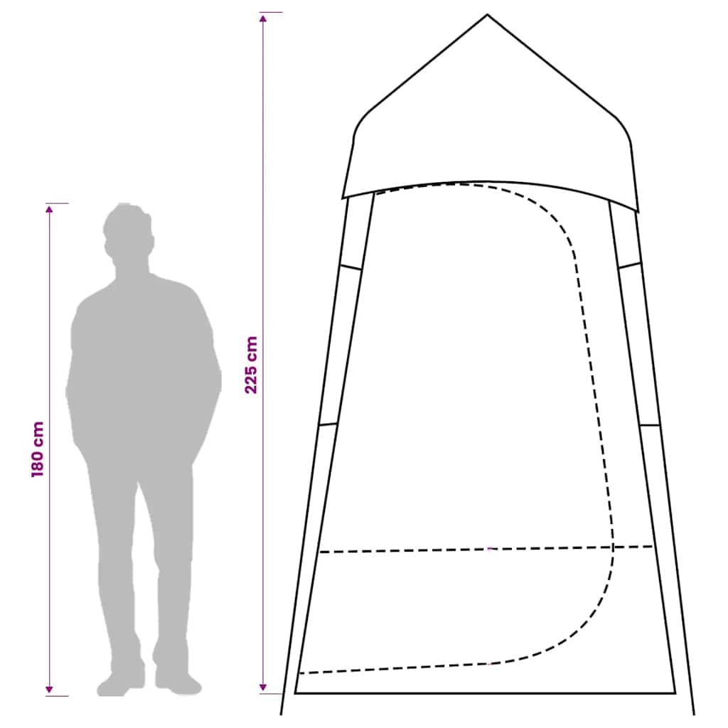 Tenda per WC verde, impermeabile, tenda da campeggio con telo di fondo e ventilazione, leggera tenda per toilette e spogliatoio per trekking, escursioni, festival e famiglie