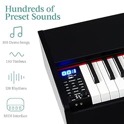Best Choice Products Piano numérique pleine grandeur avec poids de 88 touches, jeu de clavier électronique pour tous les niveaux d’expérience avec support en U, 3 unités de pédale de sustain, - Les Beatles, Paul McCartney, John Lennon, RIngo Starr, George Harrison Best Choice Products Piano numérique pleine grandeur avec poids de 88 touches, jeu de clavier électronique pour tous les niveaux d'expérience avec support en U, 3 unités de pédale de sustain, – Image 5