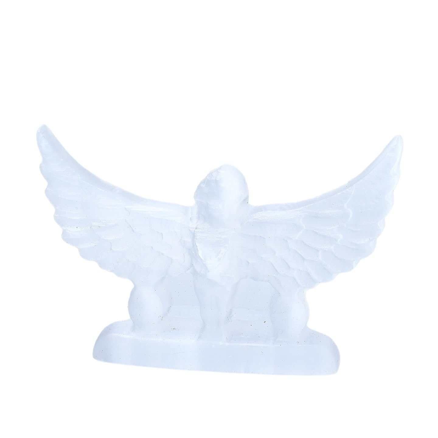 PKNVKZIDK Moroccan Gypsum Angel Figurine – Hand-Carved Winged Sculpture for Home Office Décor, 4.1 × 2.8 .6 in Crystal Ornament