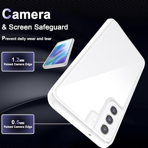 Image of Case for Samsung Galaxy S21 FE, Military Grade Drop Protection Phone Case, Yellowing Resistant, Anti-Scratch Hard PC Back, Shockproof Hard Ultra-Thin Protective Cover, Clear