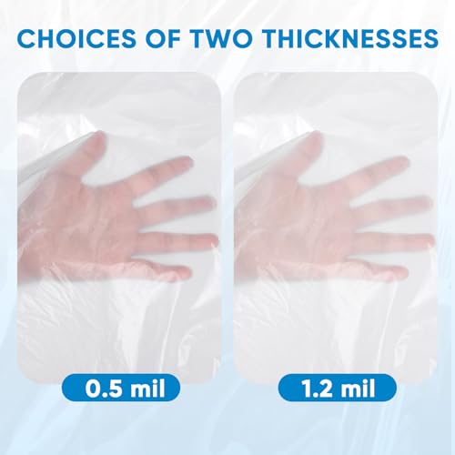 TICONN 12 x 9 Ft Plastic Drop Cloth for Painting, Waterproof Painters Plastic Sheeting, Painting Tarp for Furniture Cover, Floor Protection (6PK, 1.2Mil)