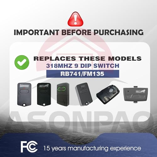 2 for RB741 FM135 Mighty Mule GTO Gate Opener Remote, 3-Year-Warranty - Thumbnail 2
