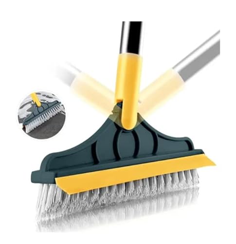 Rodo Esfregão Dupla Função Escova Limpeza Geral e Frestas Cabo Inox