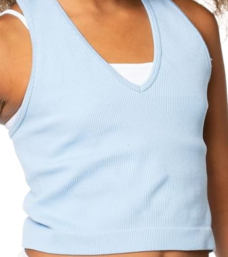 Girls V Neck Crop Tank Top – Seamless Camisole for Girls Ages 10-14 Cami for Tweens and Teens Fit S/M – M/L3