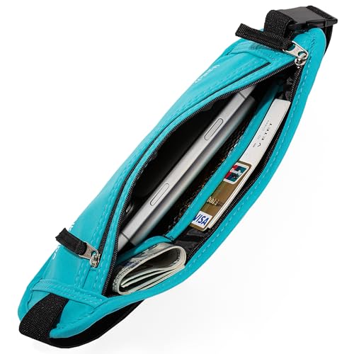 Image of Money Belt - Slim Passport Holder RFID Blocking Travel Wallet Undercover Fanny Packs for Men Women - Blue