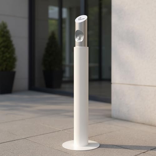 Steel Lockable Trash Can for Secure Waste Disposal in Patios, Gardens, Hotels, Pubs & Offices - Durable Standing Waste Container with Key Lock System