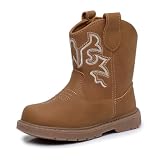 Ahannie Toddler Cowboy Boots for Boys & Girls – Baby Round Toe Western Boots with...