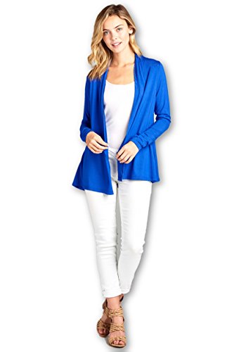 Image of Women Casual Open Front Long Sleeve Lightweight Softest Viscose Made from Bamboo Cardigan