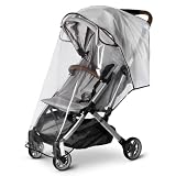 QALPOM Parapioggia Passeggino Universale in PVC Trasparente, Protezione Antipioggia e Antivento con Chiusura a, Accessori Passeggino per Carrozzine e Passeggini Leggeri, Grigio