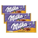 Milka - Tableta De Chocolate Leche Y Almendras (Paquete de 3)