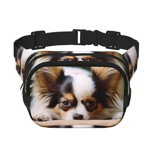Sac banane léger motif papillon avec sangle réglable, sacoche de sport pour running et fitness