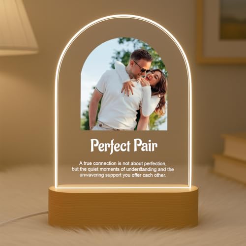 Image of Customized Photo Led Light With Adapter Frame for Couples | Personalized Picture Frame Wooden Stand | Custom Gift | Romantic Anniversary, Wedding, Birthday valentine's day for Gift Him or Her (Desgin 3)
