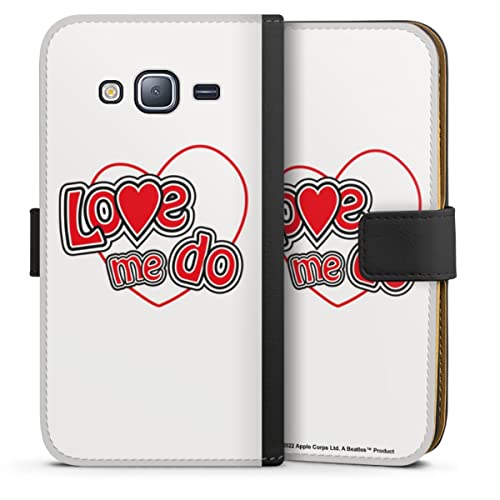 DeinDesign Etui Compatible avec Samsung Galaxy J3 2016 Etui Folio Etui magnetique Love Me Do The Beatles Musique - Les Beatles, Paul McCartney, John Lennon, RIngo Starr, George Harrison DeinDesign Etui Compatible avec Samsung Galaxy J3 2016 Etui Folio Etui magnetique Love Me Do The Beatles Musique