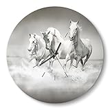 Incluye soporte de pared: con el soporte premontado para la pared, este gran reloj de cristal se cuelga muy rápidamente y está listo para usar. Los espaciadores proporcionan además un atractivo efecto flotante.