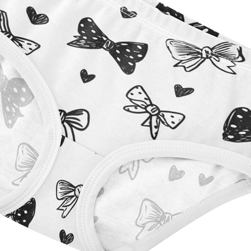Wusikd Bows Hearts Girls' Underwear Cotton Girls Briefs Soft Toddler Underwear 2T4