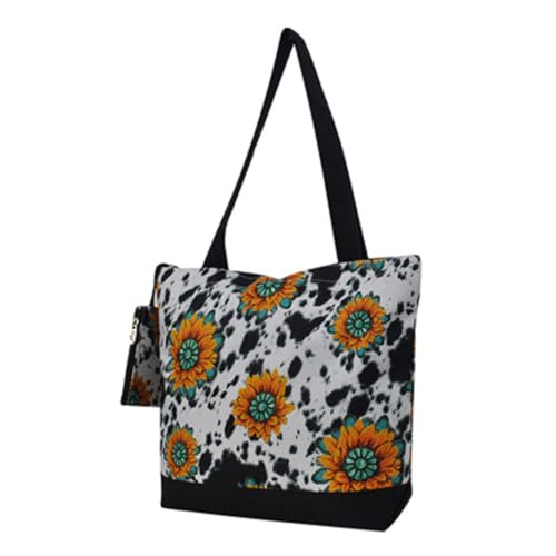 Image of NGIL Medium Top Zipper Closure Canvas Tote Bag with Attached Matching Coin Purse For Moms and Nurses