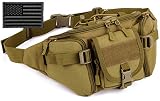 Protector Plus Taktische Bauchtasche, Militär, Laufen, Hüftgurt, MOLLE, Armee, Lendenwirbeltasche, Tasche (Patch inklusive), Braun