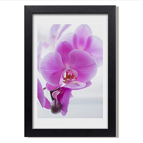 Tableau moderne orchidée rose Tulup 20x30 cm cadre MDF bois décoratif