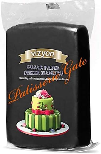 Black Sugar Paste Ready to Roll Icing Dough Suitable for Cake Decoration 0.5kg