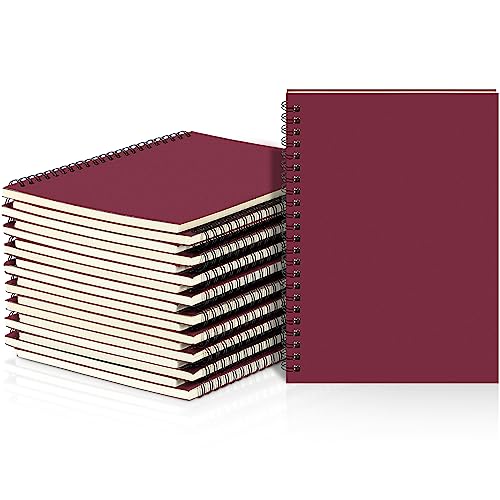 Image of Yahenda 18 Pcs Spiral Notebooks,1 Subject,Wide Ruled, Wine Red