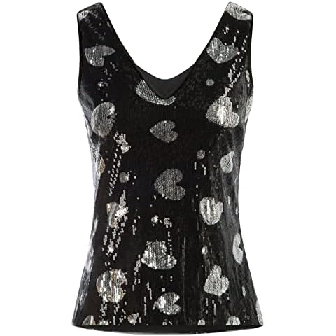 GRACE KARIN Camiseta de Tirantes Casual Corazón de Mujer Elegante Y Ligera Negra Cover
