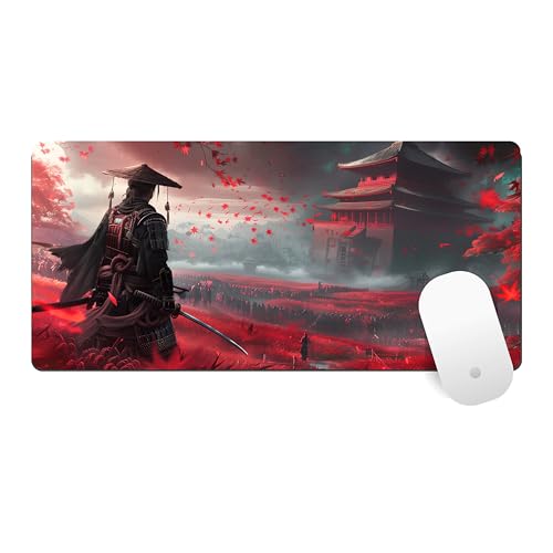 MASIPICKS - Large Size Anime & Gaming Mouse Pad [Rubber Base] Desk Mat | Mouse Pad (23 x 11 Inches) 3mm HD Printed Desk Mat (Samurai)