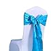 SINSSOWL 25PC Rubans en Satin Housse de Chaise Noeud Rubans nœuds de Mariage décoration de Ceremonie Fête événement Anniversaire 17 x 275cm 20 Colours-Turquoise