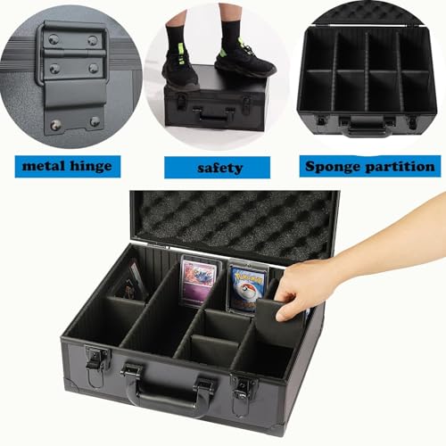 Azamou Toploaders Storage Box for 3" x 4" 35pt Rigid Cards, Trading & Sports Cards, Graded & Rating Cards, with 7 DIY Sponge Partitions (Holds 600+ Toploaders, M600-Black) by Azamou - Image 4