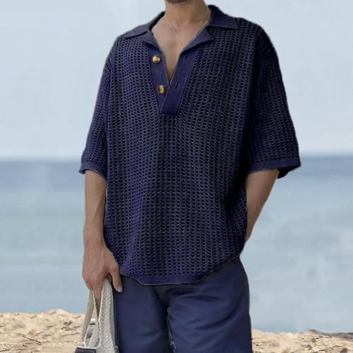 Polo en maille de qualité supérieure avec col côtelé homme