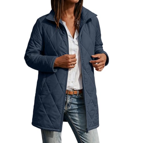 Quilted Jackets for Women Lightwight Fall Winter Mid Length Padded Coats - image 7
