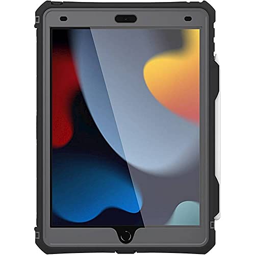 Saharacase Waterproof Protection Case Cover For Apple Ipad 10.2" (9Th Generation 2021) [Shockproof Bumper] Heavy Duty Military Tested Ip69K Water Resistant Rugged Protection Antislip - Black #TOP2
